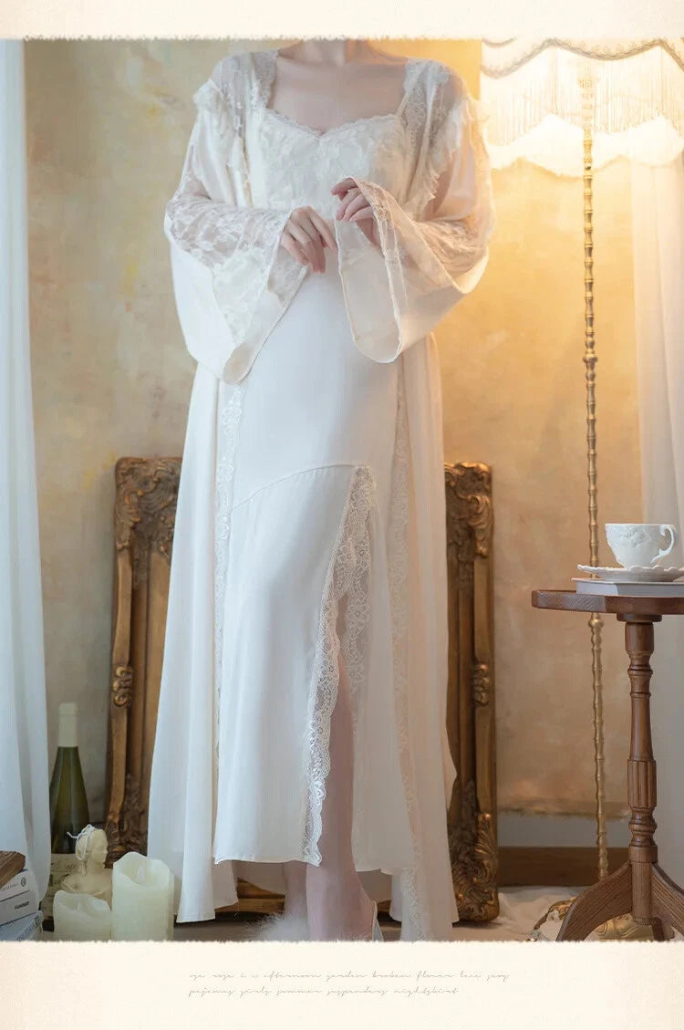 Women robe pajama set pajama suspender pajama summer casual satin bathrobe