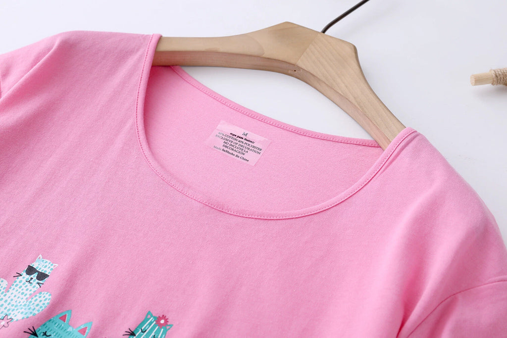 Womens Capri Set Sleepwear Pajamas Woman Sleep Nightshirt Home wear Nightwear Pj