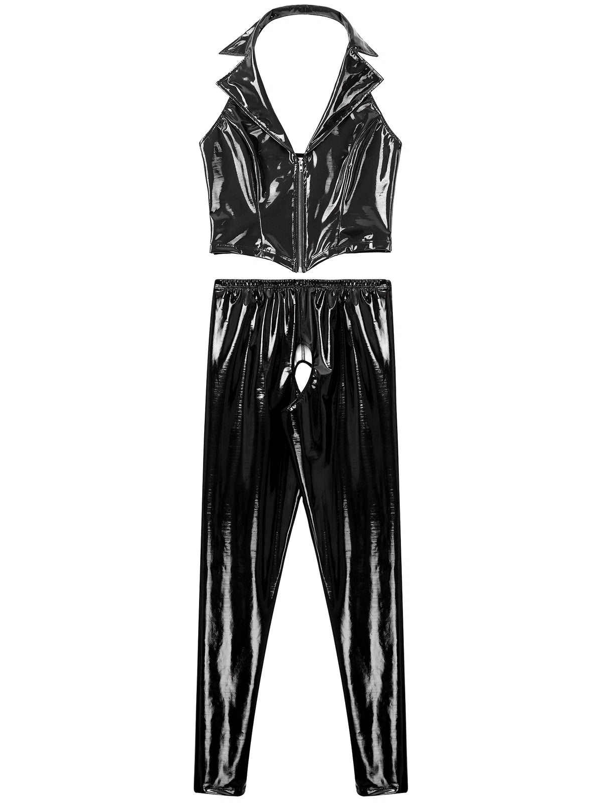 Womens Catsuit Crotchless Nightwear Costume Lingerie Set Bralette Clubwear Bra