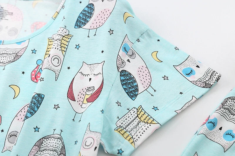 Womens Capri Set Sleepwear Pajamas Woman Sleep Nightshirt Home wear Nightwear Pj