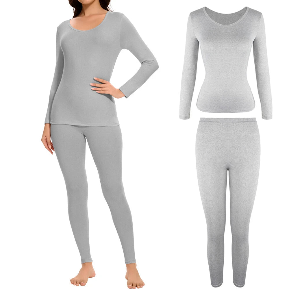 Ropa Interior Térmica para Mujer Conjunto de Pantalones Y Tops Ultra Suave Warm