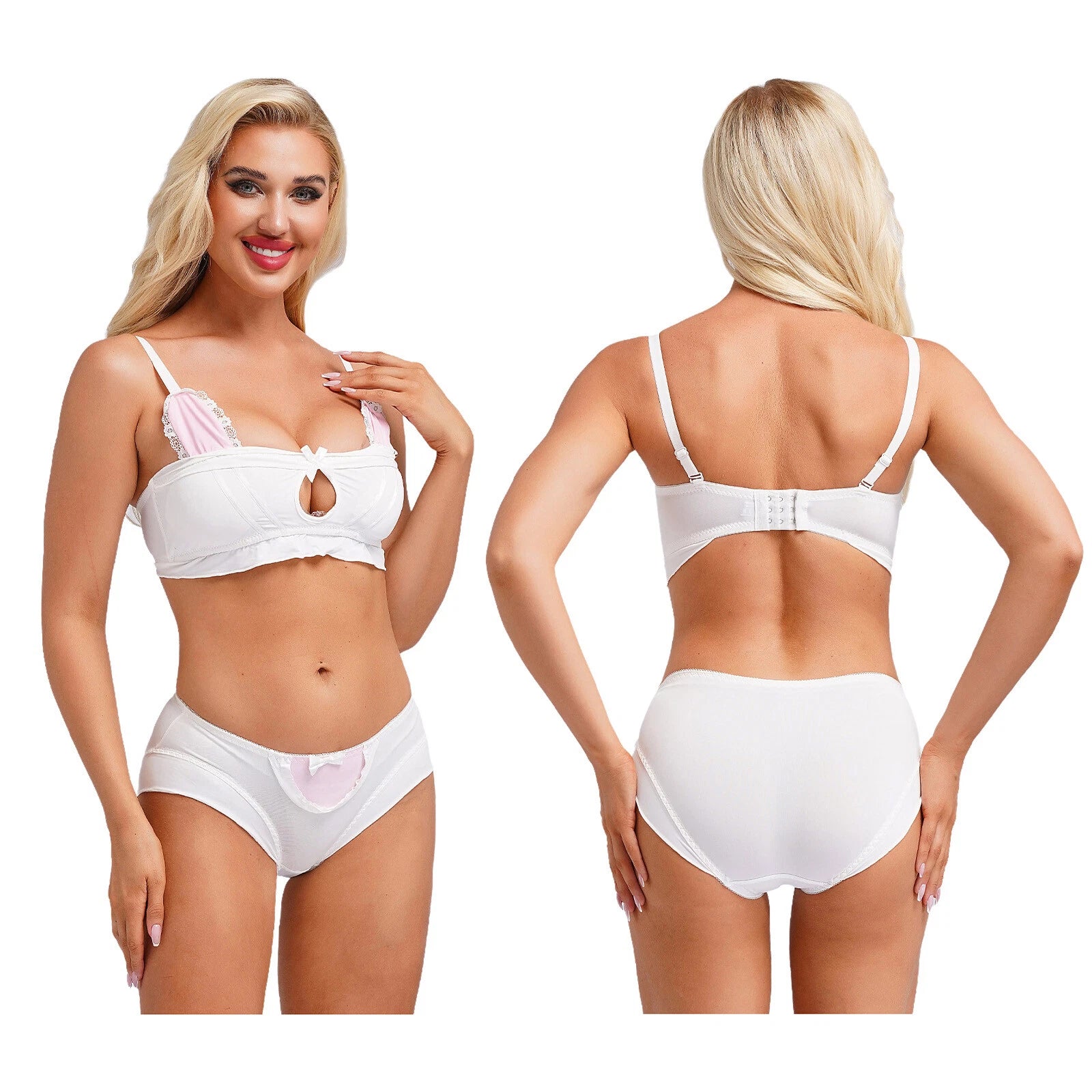 Women's Sexy Underwear Pajama Set Erotic Bra Panties Nightwear Rave Clubwear