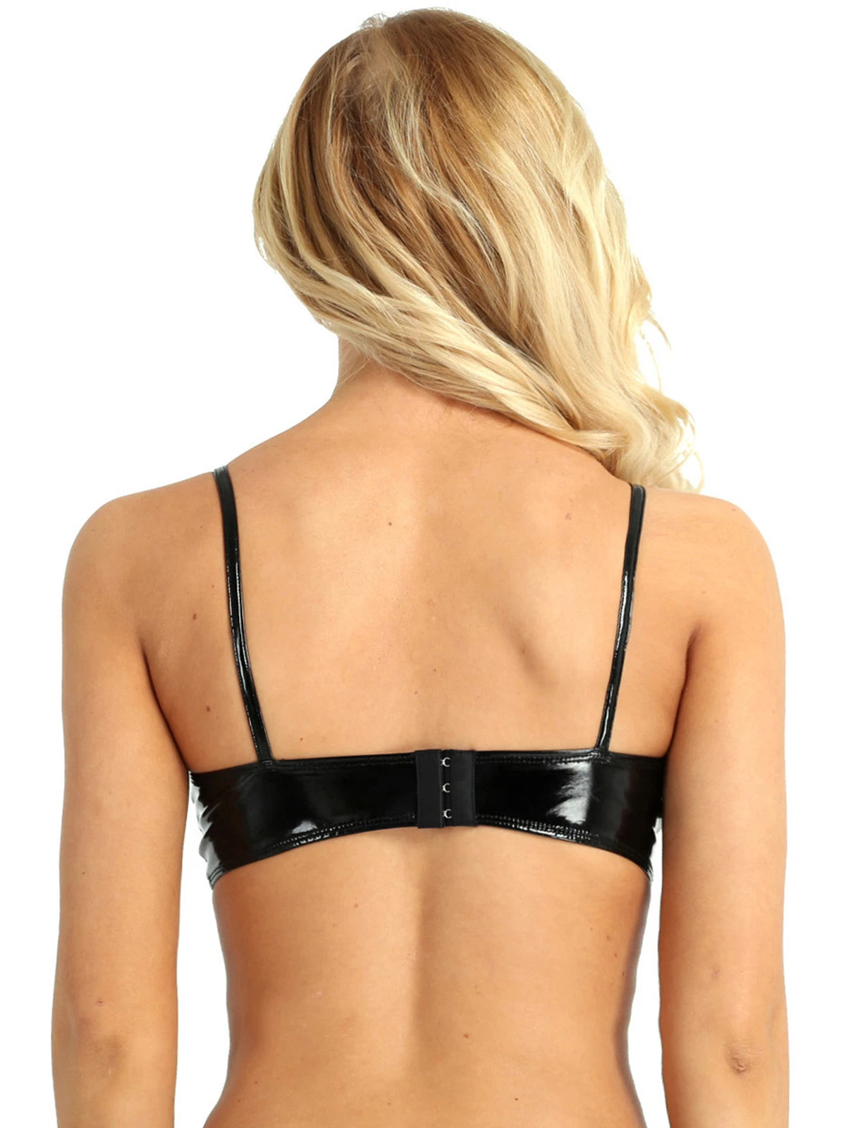 Womens Miniskirt Sexy Lingerie Set No Pad Crop Top Faux Leather Nightwear Vest