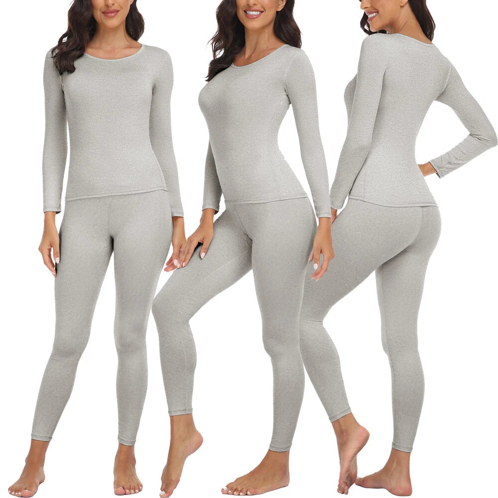 Women's Long Johns Thermal Underwear Warm Base Layer Pajama Set for Cold Weather