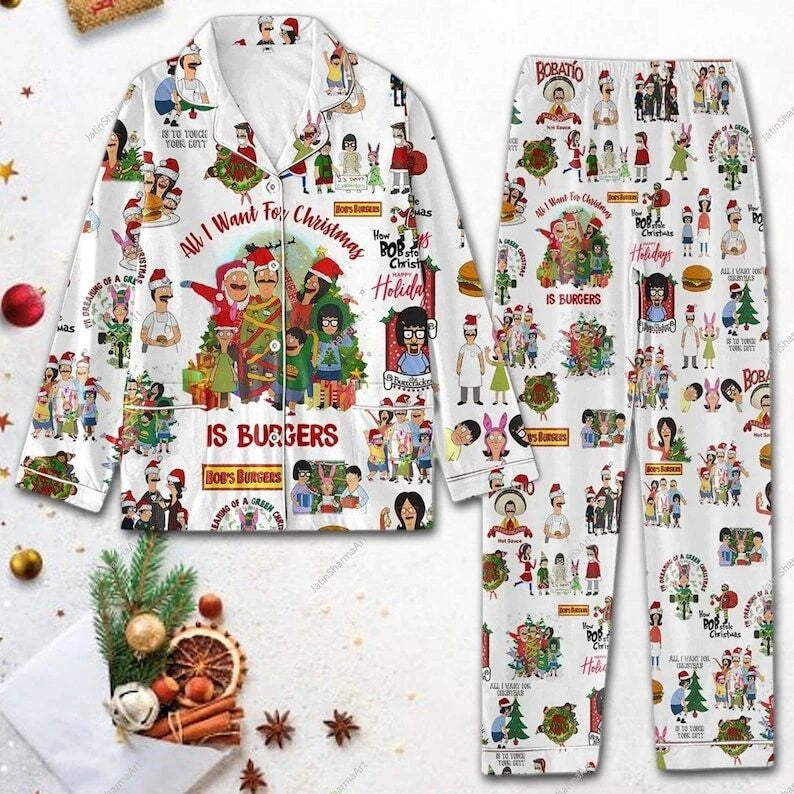 Bob's Burgers Christmas Pajamas Set, Bobs Berger Women Pajamas Set, Bobs Burgers
