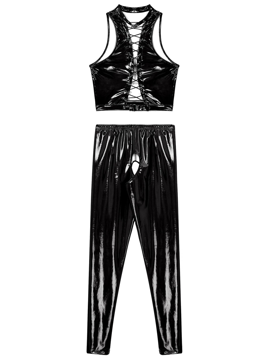 Womens Catsuit Crotchless Nightwear Costume Lingerie Set Bralette Clubwear Bra