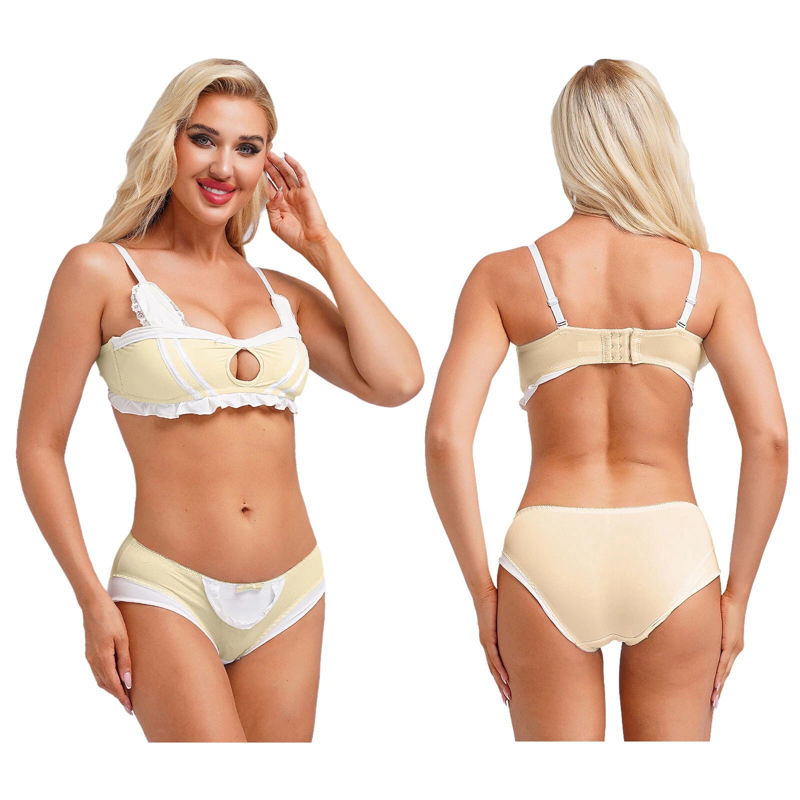 Women's Sexy Underwear Pajama Set Erotic Bra Panties Nightwear Rave Clubwear