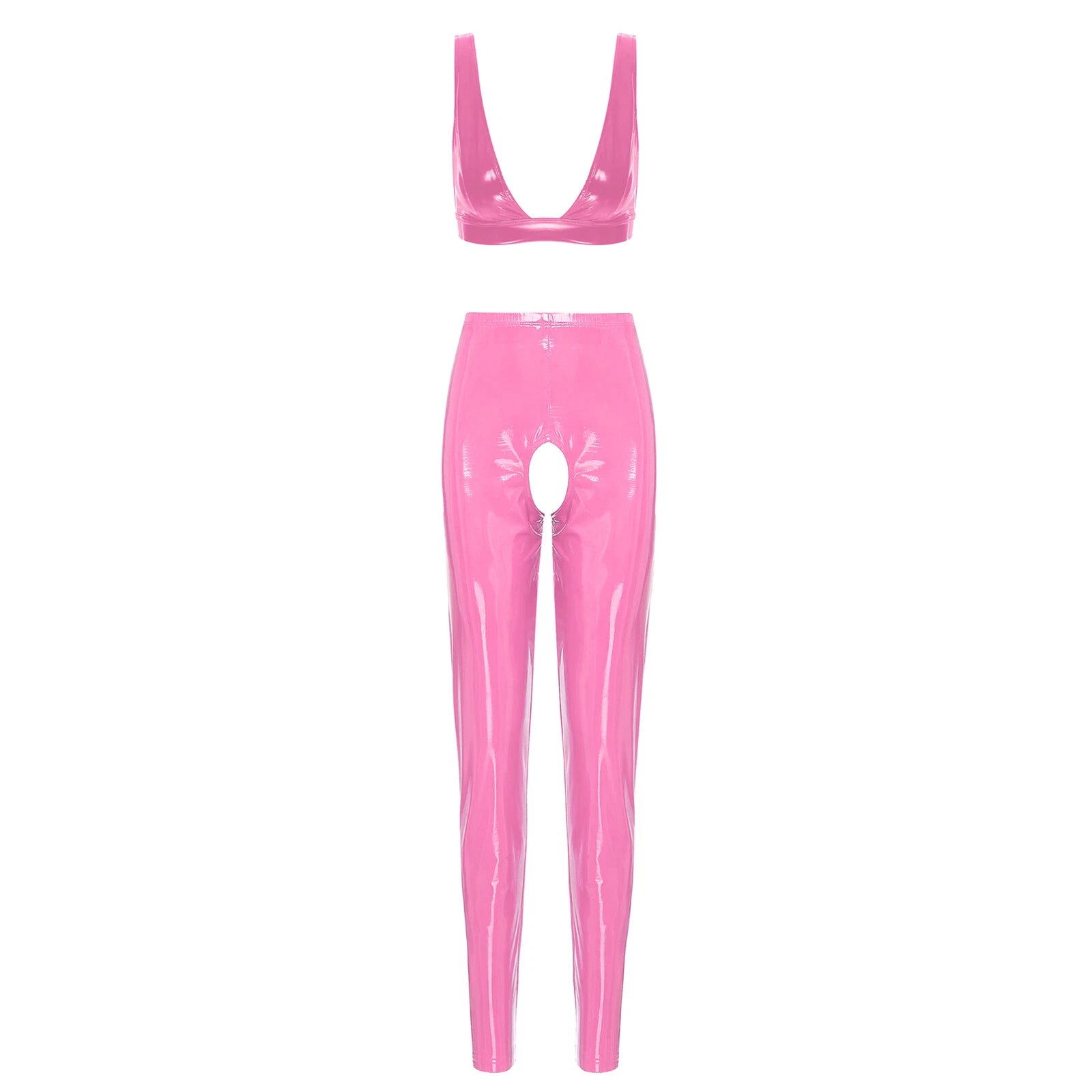 Womens Catsuit Crotchless Nightwear Costume Lingerie Set Bralette Clubwear Bra