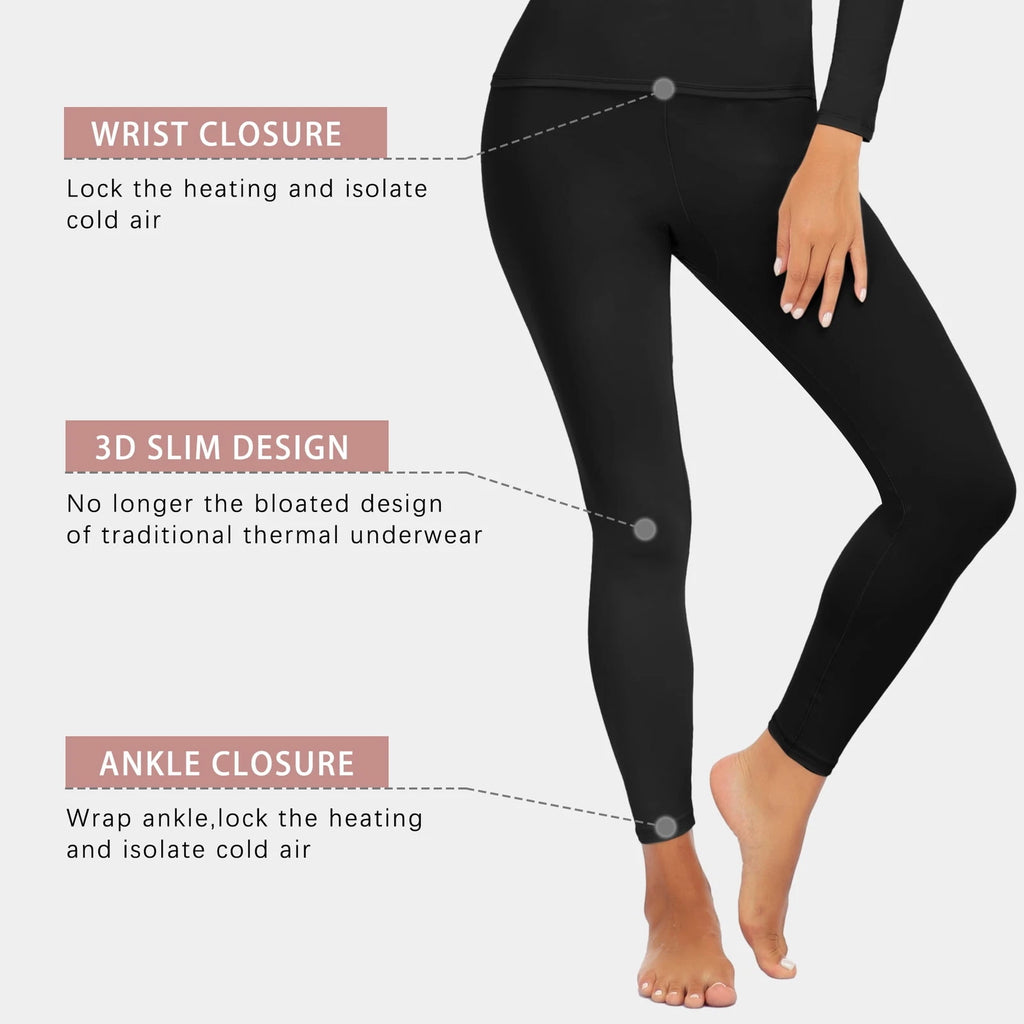 Women's Long Johns Thermal Underwear Warm Base Layer Pajama Set for Cold Weather
