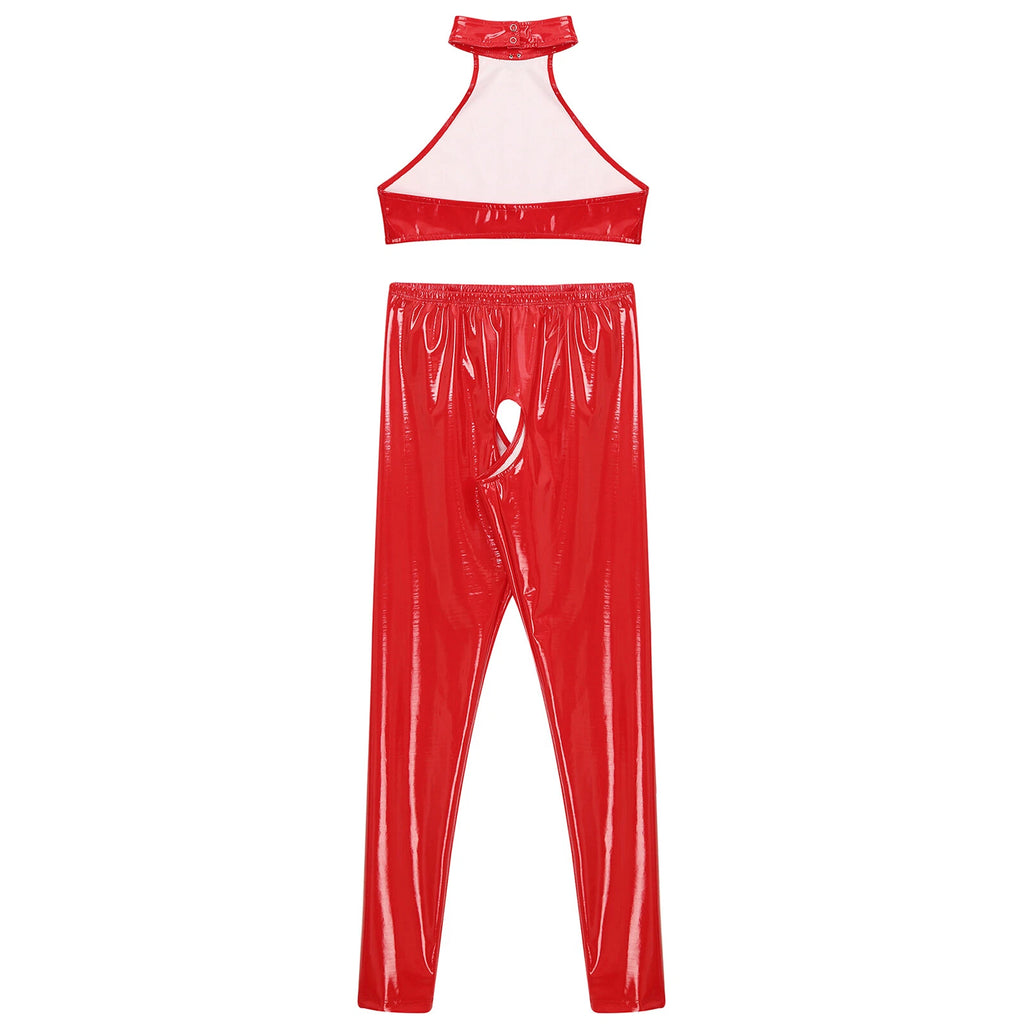 Womens Catsuit Crotchless Nightwear Costume Lingerie Set Bralette Clubwear Bra