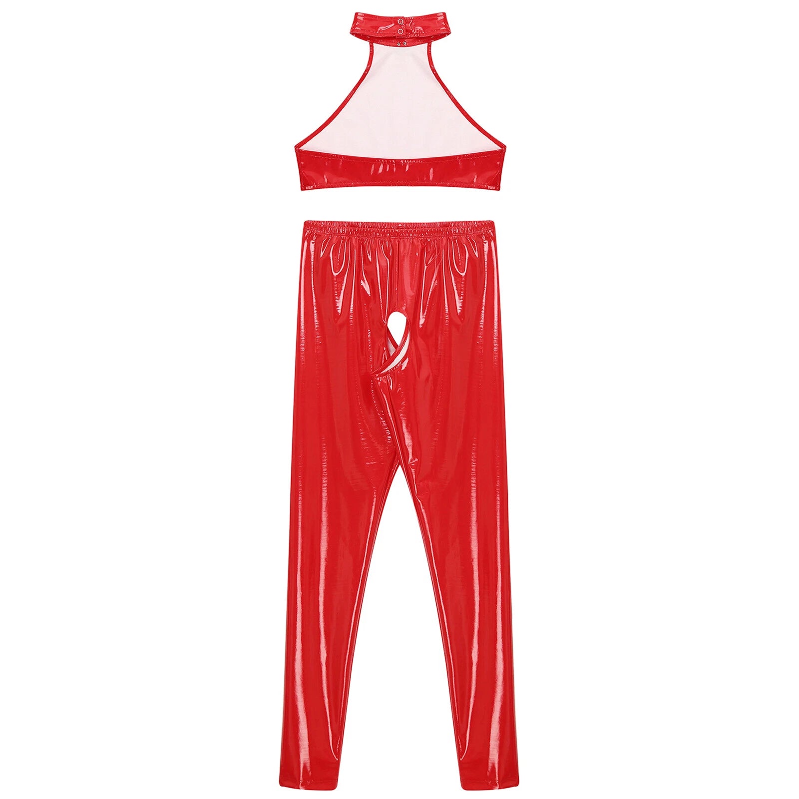 Womens Catsuit Crotchless Nightwear Costume Lingerie Set Bralette Clubwear Bra