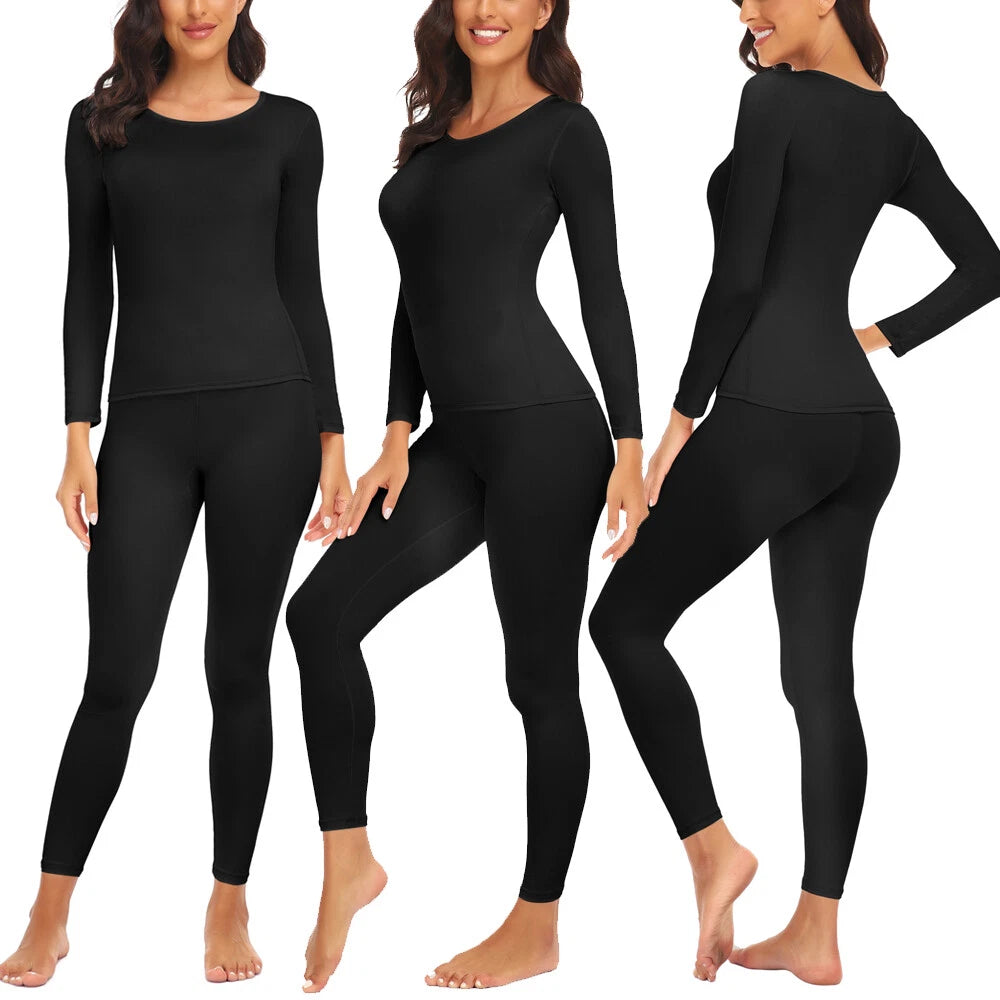 Women's Long Johns Thermal Underwear Warm Base Layer Pajama Set for Cold Weather