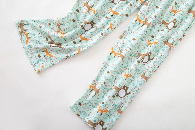 Womens Capri Set Sleepwear Soft Pajamas Sleep Nightshirts Print Comfy Pyjama Set
