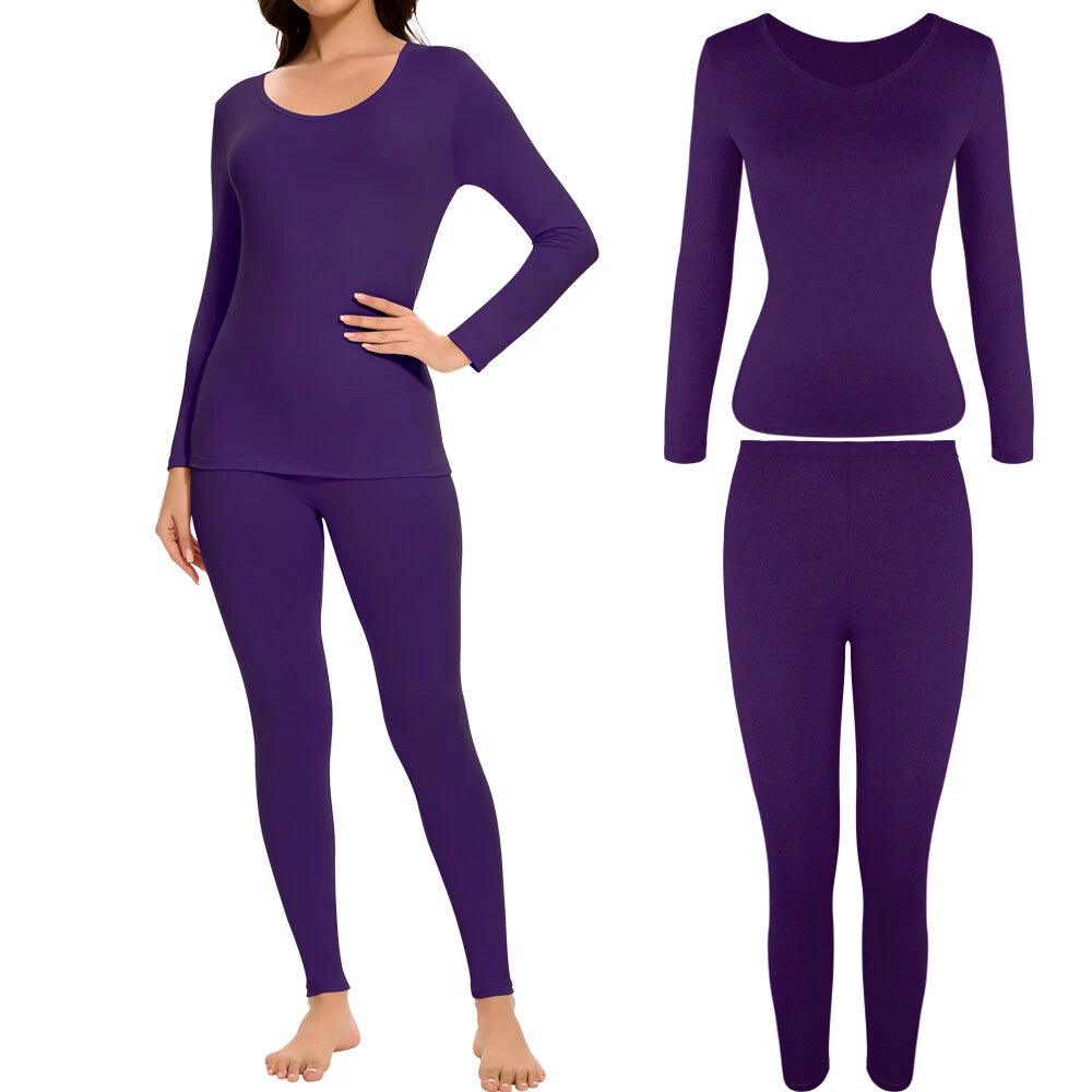 Ropa Interior Térmica para Mujer Conjunto de Pantalones Y Tops Ultra Suave Warm