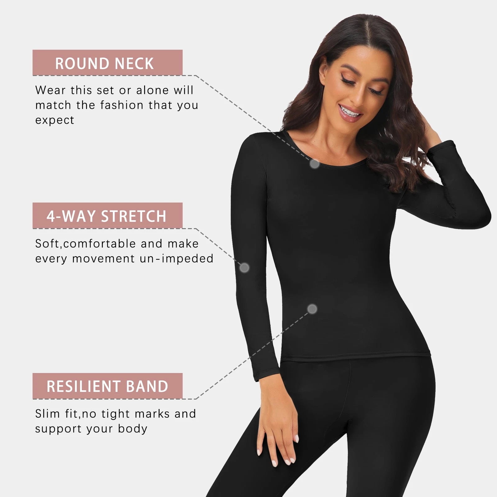 Women's Long Johns Thermal Underwear Warm Base Layer Pajama Set for Cold Weather