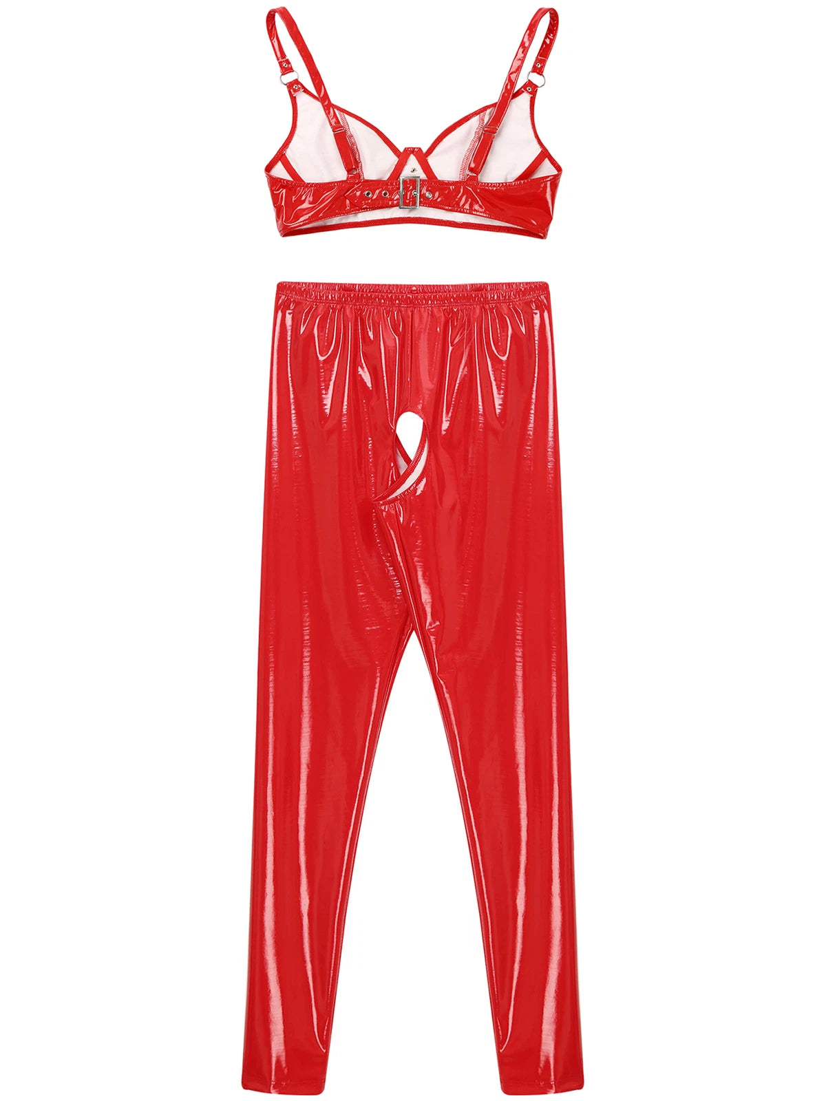 Womens Catsuit Crotchless Nightwear Costume Lingerie Set Bralette Clubwear Bra
