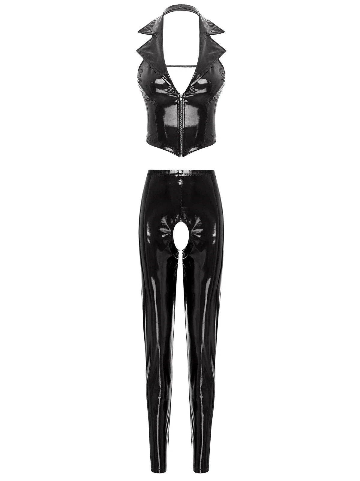 Womens Catsuit Crotchless Nightwear Costume Lingerie Set Bralette Clubwear Bra