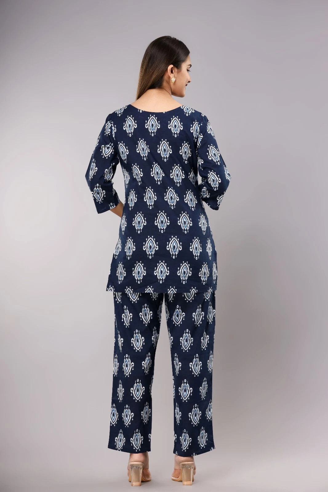 Women's 3/4 Sleeve top & Pajama Set Sleepwear Lounge Dress Night Suit Soft Comfy