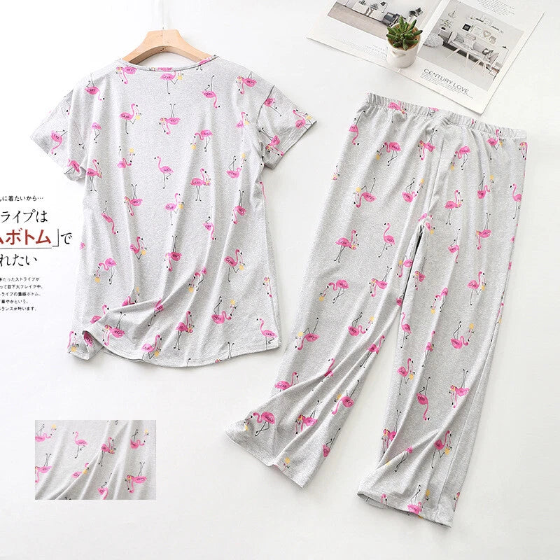 Womens Capri Set Sleepwear Pajamas Woman Sleep Nightshirt Home wear Nightwear Pj