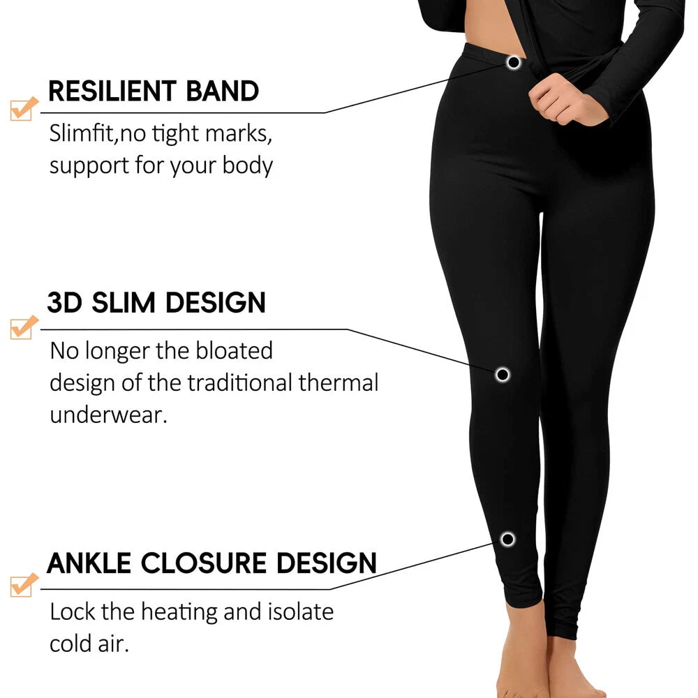 Ropa Interior Térmica para Mujer Conjunto de Pantalones Y Tops Ultra Suave Warm