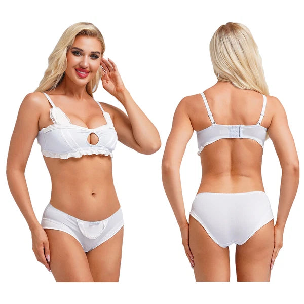 Women's Sexy Underwear Pajama Set Erotic Bra Panties Nightwear Rave Clubwear