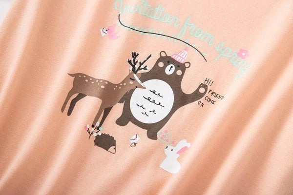 Womens Capri Set Sleepwear Soft Pajamas Sleep Nightshirts Print Comfy Pyjama Set