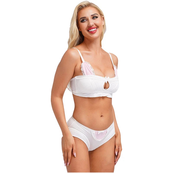 Women's Sexy Underwear Pajama Set Erotic Bra Panties Nightwear Rave Clubwear