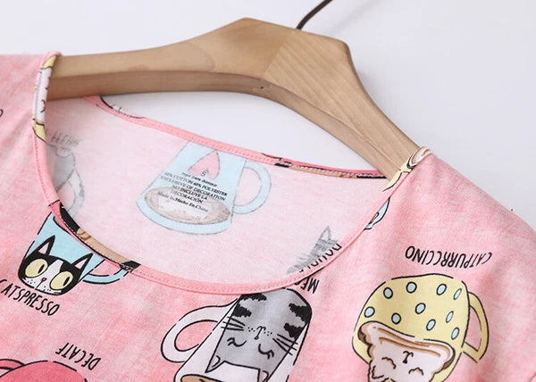 Womens Capri Set Sleepwear Pajamas Woman Sleep Nightshirt Home wear Nightwear Pj