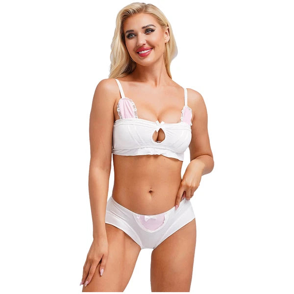 Women's Sexy Underwear Pajama Set Erotic Bra Panties Nightwear Rave Clubwear