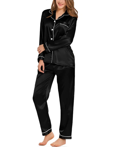 2024 Women's satin pajamas casual wear two-piece set of pajamas