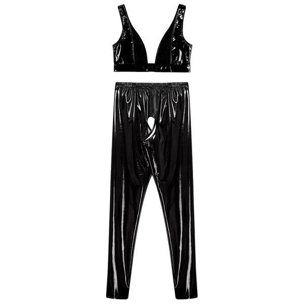 Womens Catsuit Crotchless Nightwear Costume Lingerie Set Bralette Clubwear Bra