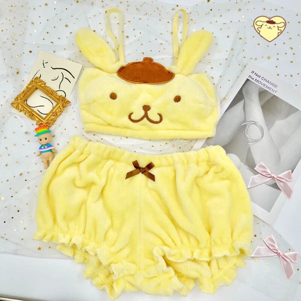 Pom Pom Purin Top Shorts Women's Underwear Set Pajamas Costume suit christmas