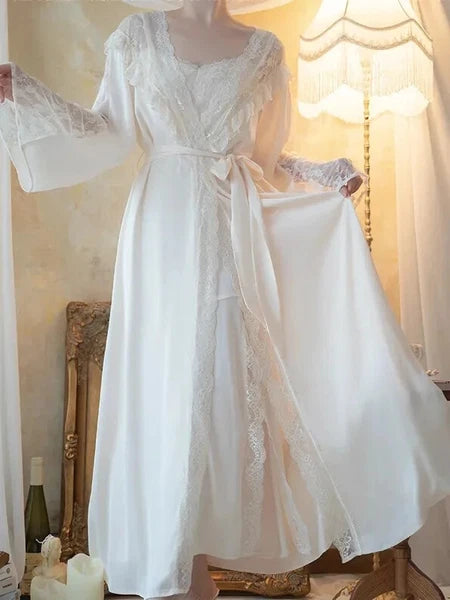 Women robe pajama set pajama suspender pajama summer casual satin bathrobe