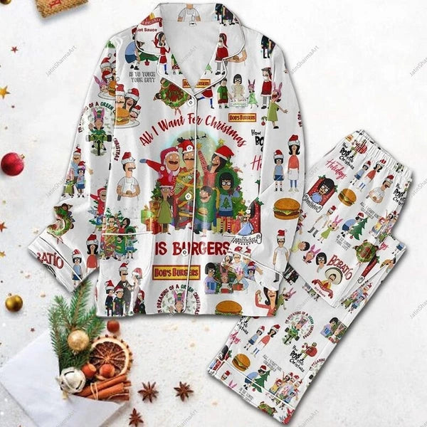 Bob's Burgers Christmas Pajamas Set, Bobs Berger Women Pajamas Set, Bobs Burgers