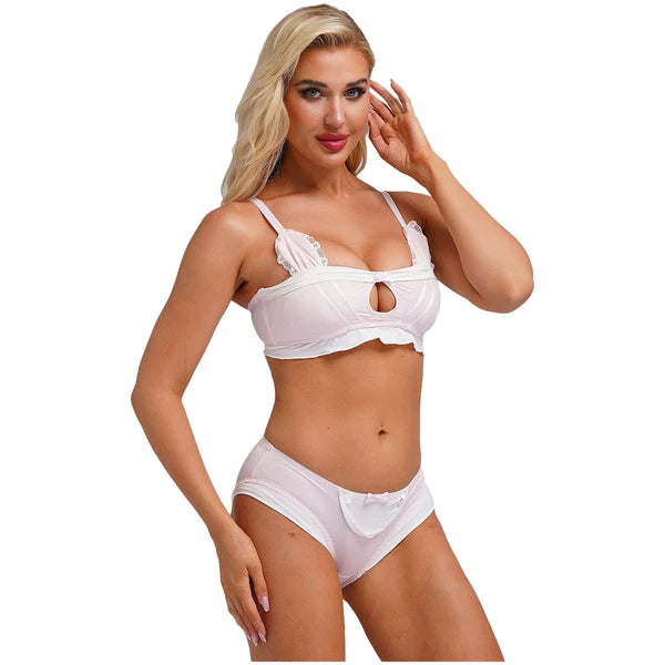 Women's Sexy Underwear Pajama Set Erotic Bra Panties Nightwear Rave Clubwear
