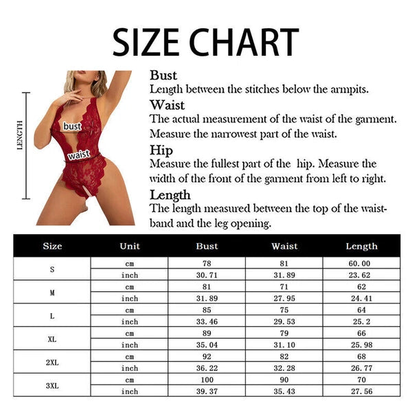 Womens Sexy Lace Bodys Lingerie Crotchless Babydoll Bodysuit Nightwear Underwear