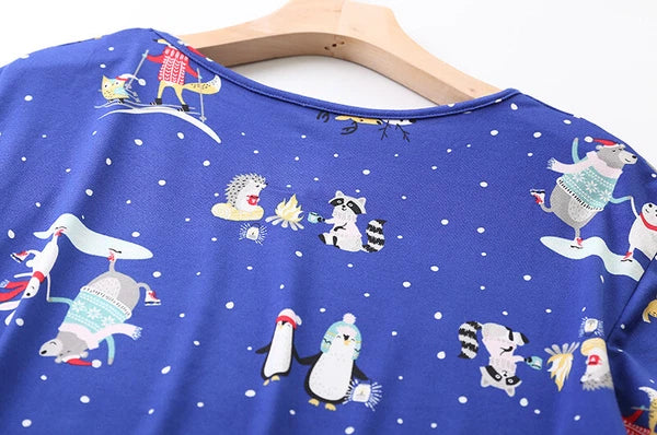 Womens Capri Set Sleepwear Pajamas Woman Sleep Nightshirt Home wear Nightwear Pj