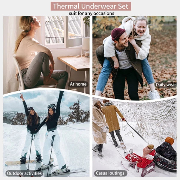 Women's Long Johns Thermal Underwear Warm Base Layer Pajama Set for Cold Weather