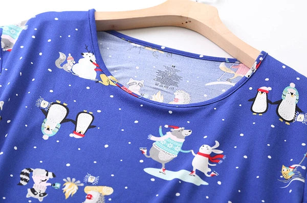 Womens Capri Set Sleepwear Pajamas Woman Sleep Nightshirt Home wear Nightwear Pj