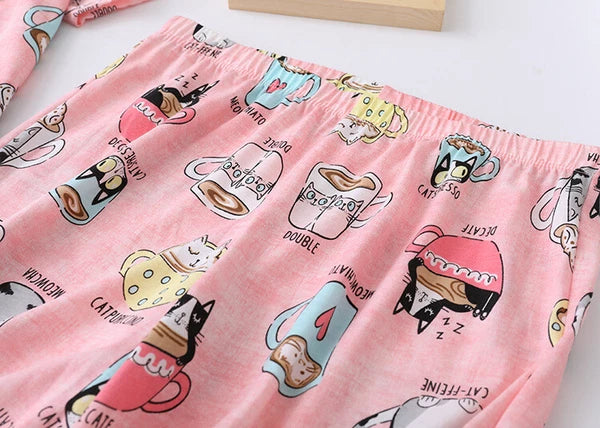 Womens Capri Set Sleepwear Pajamas Woman Sleep Nightshirt Home wear Nightwear Pj