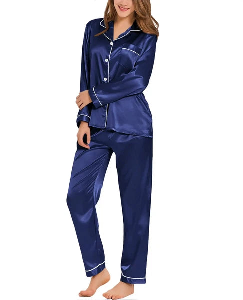 2024 Women's satin pajamas casual wear two-piece set of pajamas