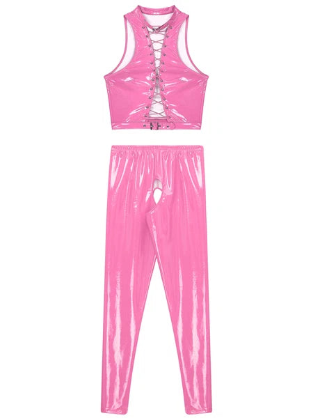 Womens Catsuit Crotchless Nightwear Costume Lingerie Set Bralette Clubwear Bra