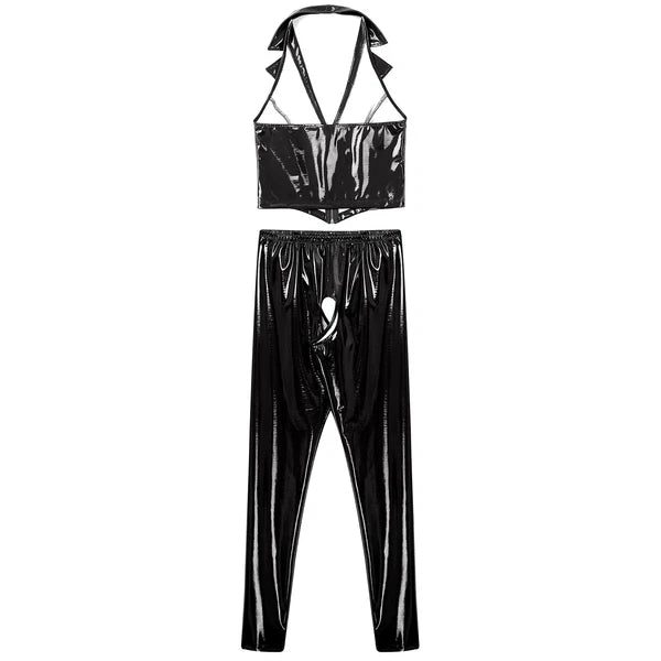 Womens Catsuit Crotchless Nightwear Costume Lingerie Set Bralette Clubwear Bra