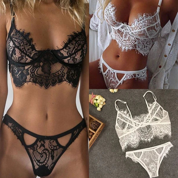 Sexy-Lingerie Nightwear Underwear G-string Babydoll Women Lace Sleepwear Set~☆