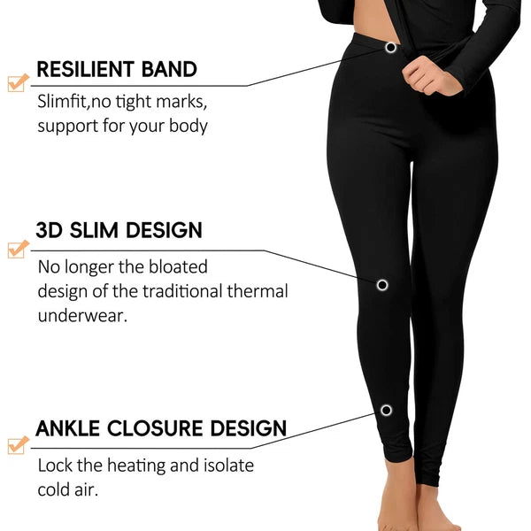 Ropa Interior Térmica para Mujer Conjunto de Pantalones Y Tops Ultra Suave Warm