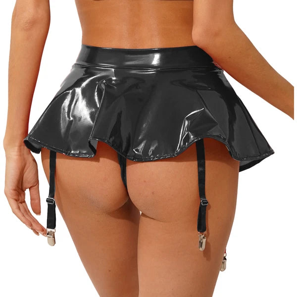 Womens Miniskirt Nightclub Crop Top Rave Lingerie Set Vest Outfits Outfit Sexy