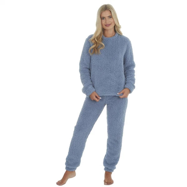 Womens/Ladies Fleece Thermal Pyjamas Pyjama PJs Winter Nightwear Set Size 8-22