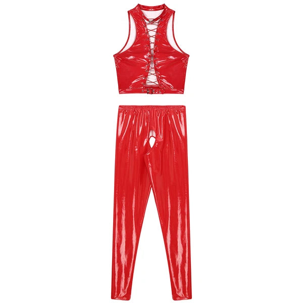 Womens Catsuit Crotchless Nightwear Costume Lingerie Set Bralette Clubwear Bra