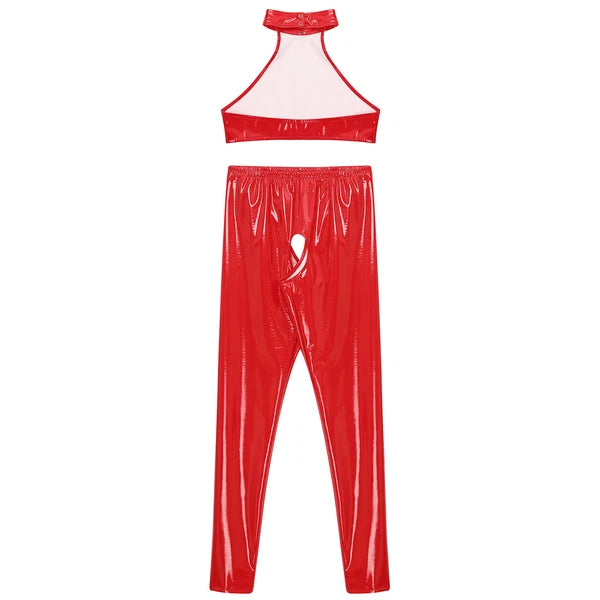 Womens Catsuit Crotchless Nightwear Costume Lingerie Set Bralette Clubwear Bra