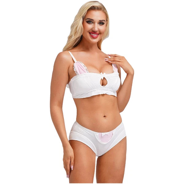 Women's Sexy Underwear Pajama Set Erotic Bra Panties Nightwear Rave Clubwear